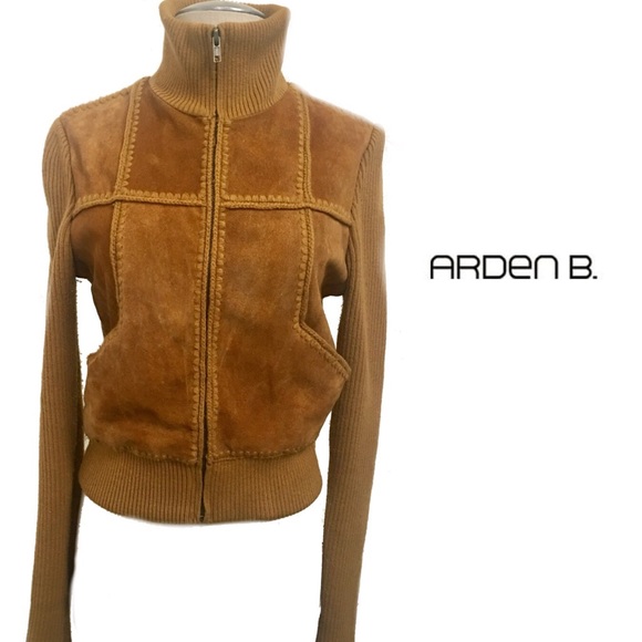 Arden B Jackets & Blazers - Arden B. Gold Leather &Acrylic Fitted Jacket Sz S
